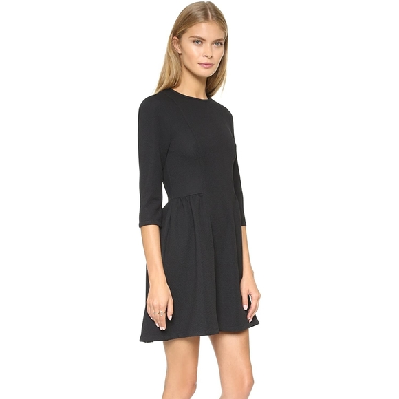 Jack by BB Dakota Deon Textured Ponte Pleat Dress Black Small - Picture 3 of 11